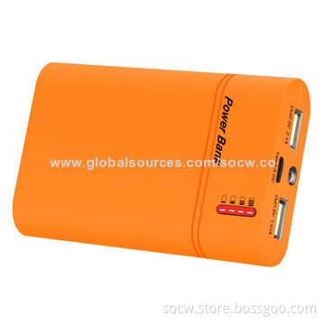 8,400mAh Rechargeable Portable Power Bank with LED Lighting, Dual-USB Output Port